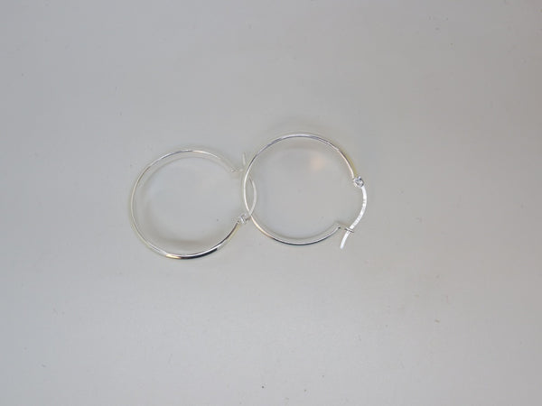 Handcrafted solid sterling .925 silver 26cm Solid Silver HOOP Earrings from Taxco, Mexico