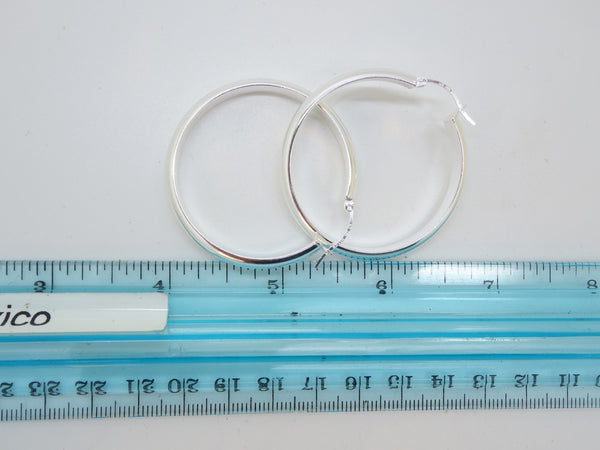Handcrafted solid sterling .925 silver 40cm Solid Silver HOOP Earrings from Taxco, Mexico