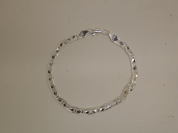 Handcrafted solid sterling .925 silver 9 inch Gucci Style Link Silver Bracelet from Taxco, Mexico