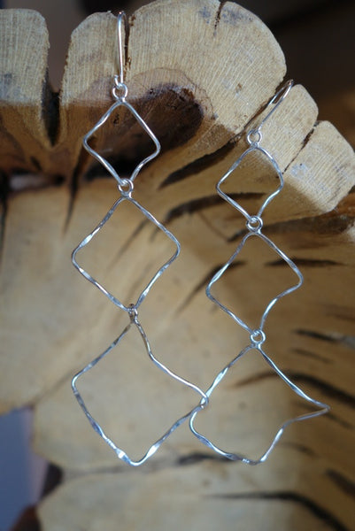 Handcrafted sterling .925 silver hoop earrings from Taxco, Mexico.