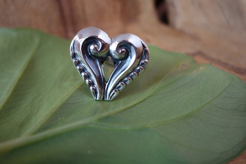 Handcrafted solid sterling .950 silver adjustable ring from Taxco, Mexico