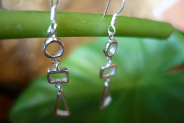 Handcrafted solid sterling .925 silver earrings from Taxco, Mexico